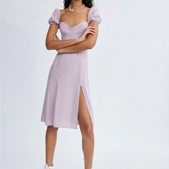 Aritzia Sunday Best Savannah Dress in rare discontinued color Hazy Lilac - Picture 1 of 9